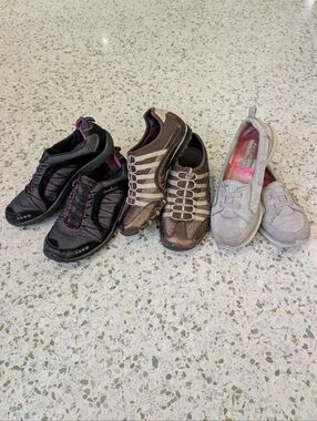 Bundle Of 3 Pairs Of Skechers Slip-on Shoes, Size 7